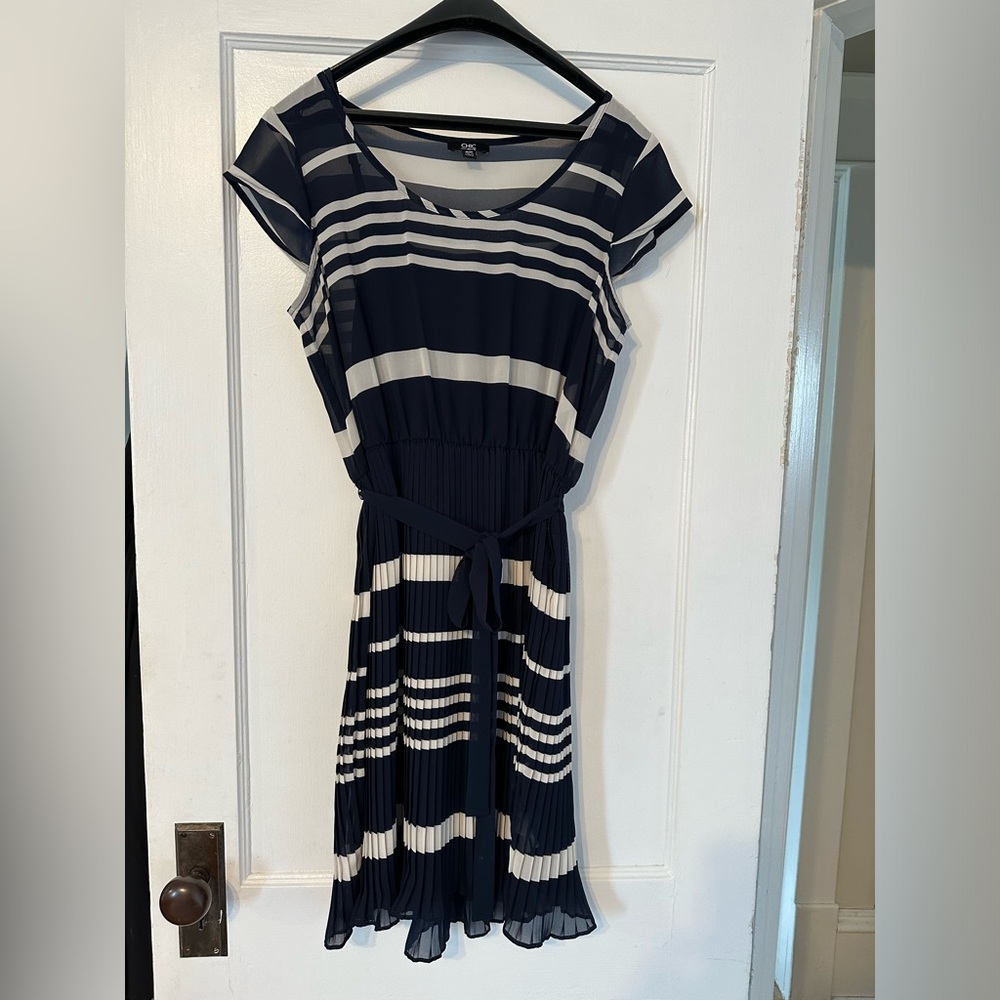 Nautical, pleated, dress.